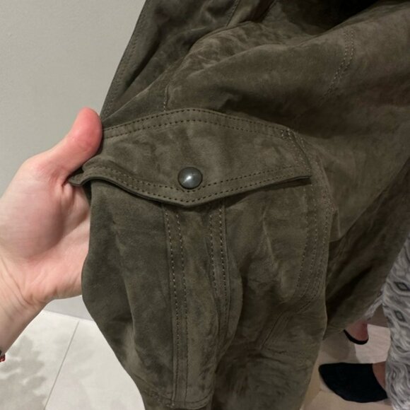 HH Haute Hippie Dark Forest Green Woman Velvet Army Pants - Size M - Picture 3 of 4